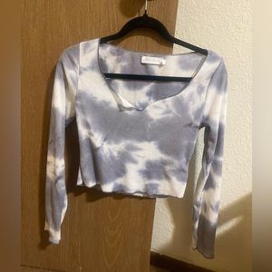 Nordstrom tie dye long sleeve crop top